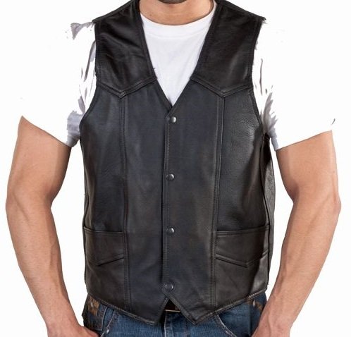 REED EST. 1950 Men’s Soft Durable Leather Vest – Genuine Leather Black Vest with 2 Inside Pockets - Image 6
