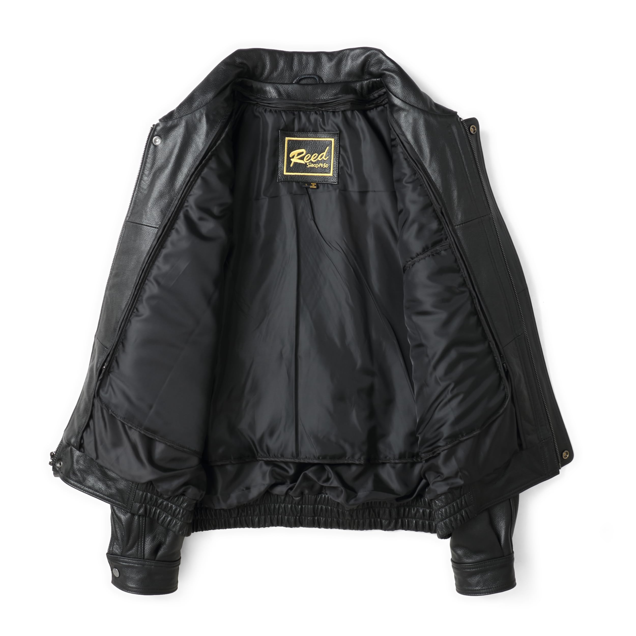 REED Men’s Luxury Leather Bomber Jacket – Genuine Leather American Style with Broad Shoulder Fit - Image 6