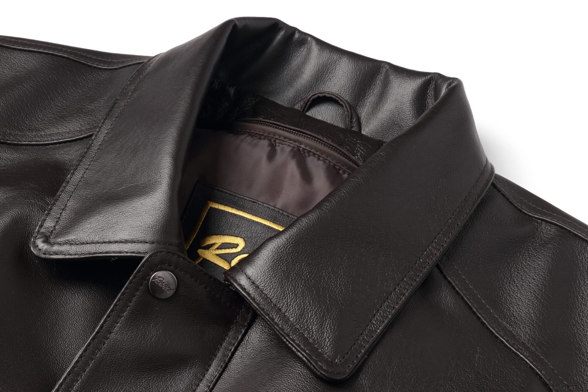 REED Men’s Luxury Leather Bomber Jacket – Genuine Leather American Style with Broad Shoulder Fit - Image 6