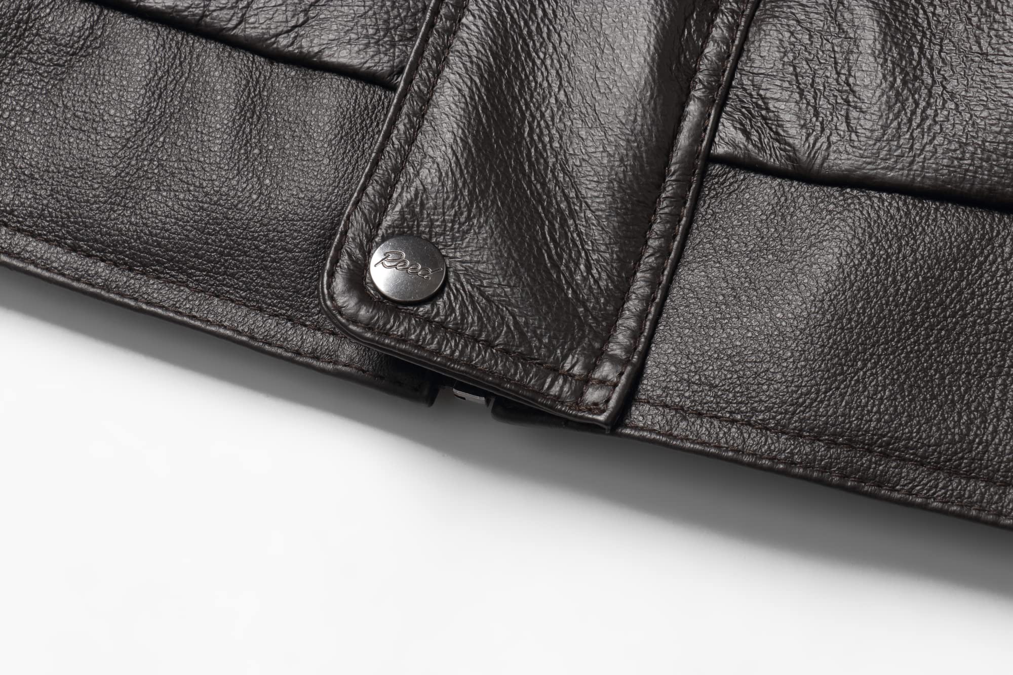 REED Men’s Luxury Leather Bomber Jacket – Genuine Leather American Style with Broad Shoulder Fit - Image 7