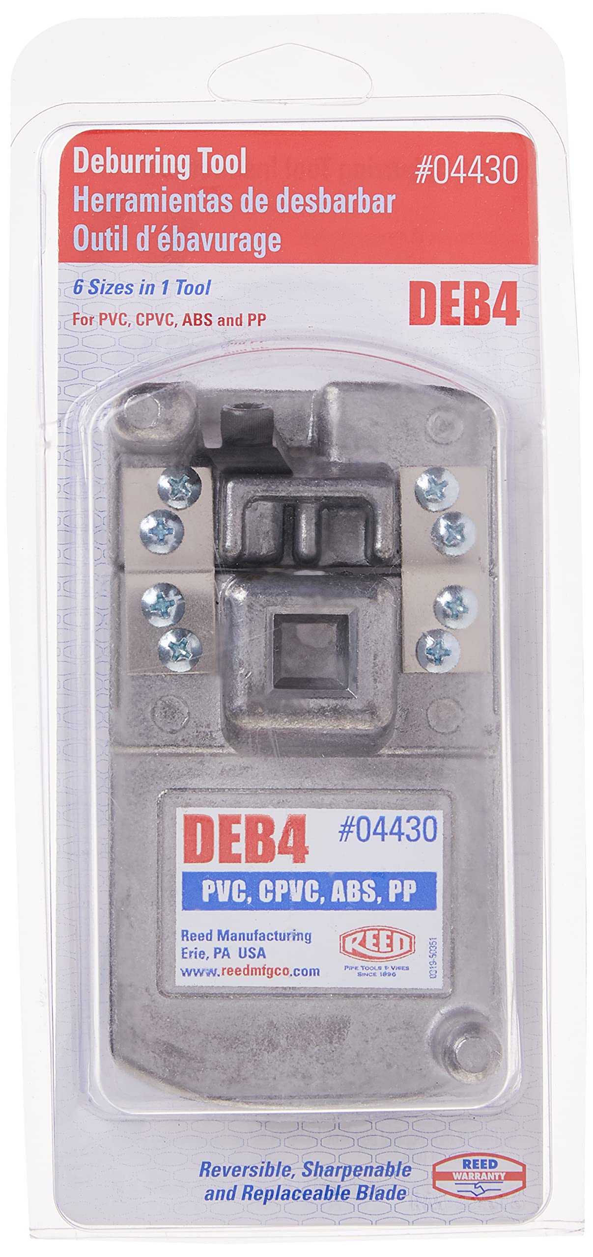 Reed Tool DEB4 Deburring Tool for Plastic, 1-1/4 to 4-Inch - Image 5